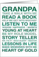 For Grandpa/Grandfather – Any Occasion – Blank Inside – Text as Art card