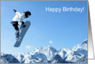 Happy Birthday for Him  Masculine  Snowboarder Catching Air card
