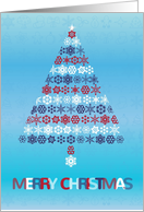 Patriotic Christmas Greeting- Christmas tree in red, white and blue card