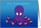 Octuplets Birth Announcement: Octopus Holding 8 Girls card