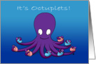 Octuplets Birth Announcement: Octopus Holding 4 Girls and 4 Boys card