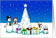 A Snowmen Family Christmas card