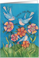 Inspirational whimsical blue birds card