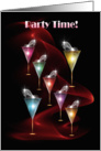 Party Invitation - Sparkling Drinks - Goblets - Cocktails card