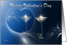 Valentine’s Day Silver Heart Goblets with Blue card