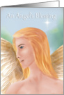 Christmas Blessing of Golden Winged Angel card