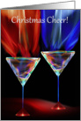 Christmas Cheer of Multicoloured Wine Goblets and Sparkles card