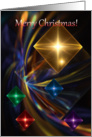 Merry Christmas Decorated with Multicoloured Diamonds Sparkles card