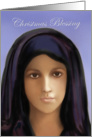 Christmas Blessing - Mary Magdalene Portrait in Blue Purple card