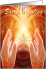 Golden Sacred Spiritual Light Healing Hands - White Dove Get Well card
