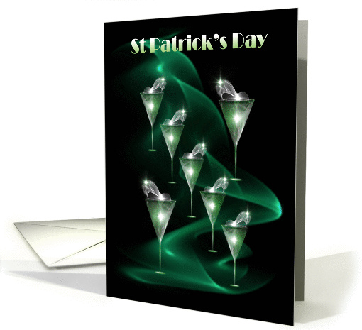 St Patrick's Day - Irish Colours - Green Goblet Drinks card (1342346)