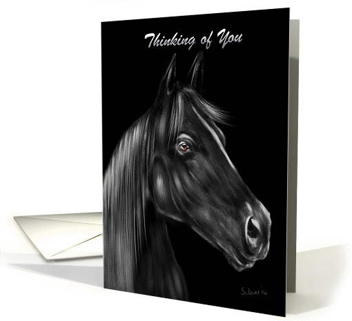Thinking of You Black Stallion Digital Painting in Black... (1344070)