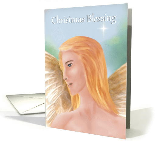 Christmas Blessing of Golden Winged Angel card (1344334)