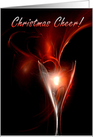 Christmas Goblet full of Scarlet Red Wine Cheer card