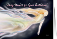 Birthday Fairy Wishes for Girl of Flowing Pastel Colours card