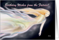 Birthday Fairy Wishes for Girl of Flowing Pastel Colours card