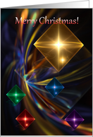 Merry Christmas Decorated with Multicoloured Diamonds Sparkles card