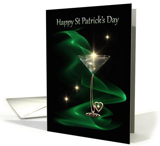 St Patrick's Day is Happy with Champagne Sparkles and Stars card