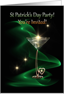 St Patrick’s Day Party Invitation of Champagne Sparkles and Tricolours card