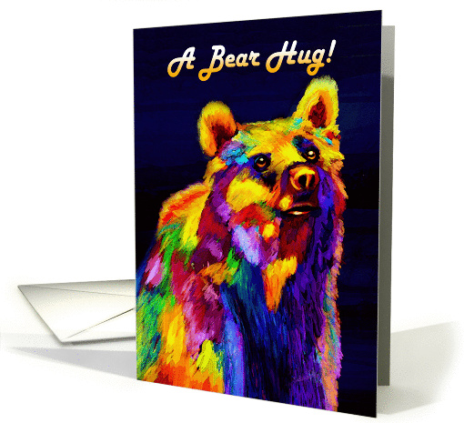 Bear Hug of Get Well Wishes of Rainbow Colours card (1344746)