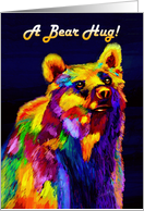 Bear Hug of Get Well Wishes of Rainbow Colours card