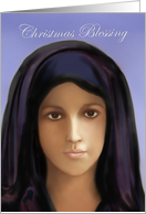 Christmas Blessing - Mary Magdalene Portrait in Blue Purple card