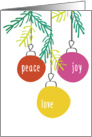 Peace Joy and Love Christmas Card