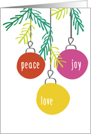 Peace Joy and Love Christmas Card