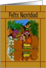 Feliz Navidad - Spanish - Merry Christmas - Aztec Cartoon Native Art card