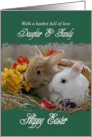 Daughter and Family Happy Easter - Bunnies in a Basket card