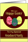 Grandson and Family Happy Easter - Digital Art - Colorful Easter Eggs card