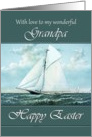 Grandpa Happy Easter - Vintage Yacht Racing on a Choppy Sea card