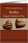 Brother Happy Valentine’s Day - Decorative Wooden Hearts card