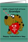 Grandpa Valentine / Cartoon Dog with U R DA BESTEST Valentine Card