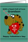 Grandson Valentine / Cartoon Dog with U R DA BESTEST Valentine card