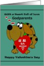 Godparents Valentine / Cartoon Dog with U R DA BESTEST Valentine card