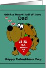 Dad Valentine / Cartoon Dog with U R DA BESTEST Valentine card