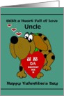Uncle Valentine / Cartoon Dog with U R DA BESTEST Valentine card