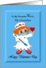 Grandma Nurse / Valentine - Happy Valentine’s Day / Cartoon Nurse card