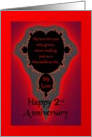 2nd / Anniversary / Spouse - Vibrant Fractal card