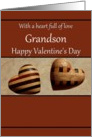 Grandson Happy Valentine’s Day - Decorative Wooden Hearts card