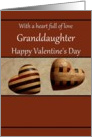 Granddaughter Happy Valentine’s Day - Decorative Wooden Hearts card