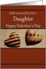 Daughter Happy Valentine’s Day - Decorative Wooden Hearts card