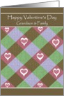 Grandson / Family Happy Valentine’s Day - diagonal-checkers card