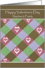 Nephew / Family Happy Valentine’s Day - diagonal-checkers card