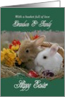 Grandson and Family Happy Easter - Bunnies in a Basket card