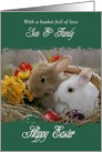 Son and Family Happy Easter - Bunnies in a Basket card