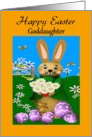 Goddaughter - Happy Easter - Easter Bunny in the Garden card