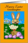 Granddaughter - Happy Easter - Easter Bunny in the Garden card