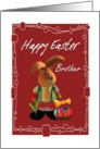 Brother Happy Easter - Easter Bunny / Red Tulip / Easter Egg Basket card